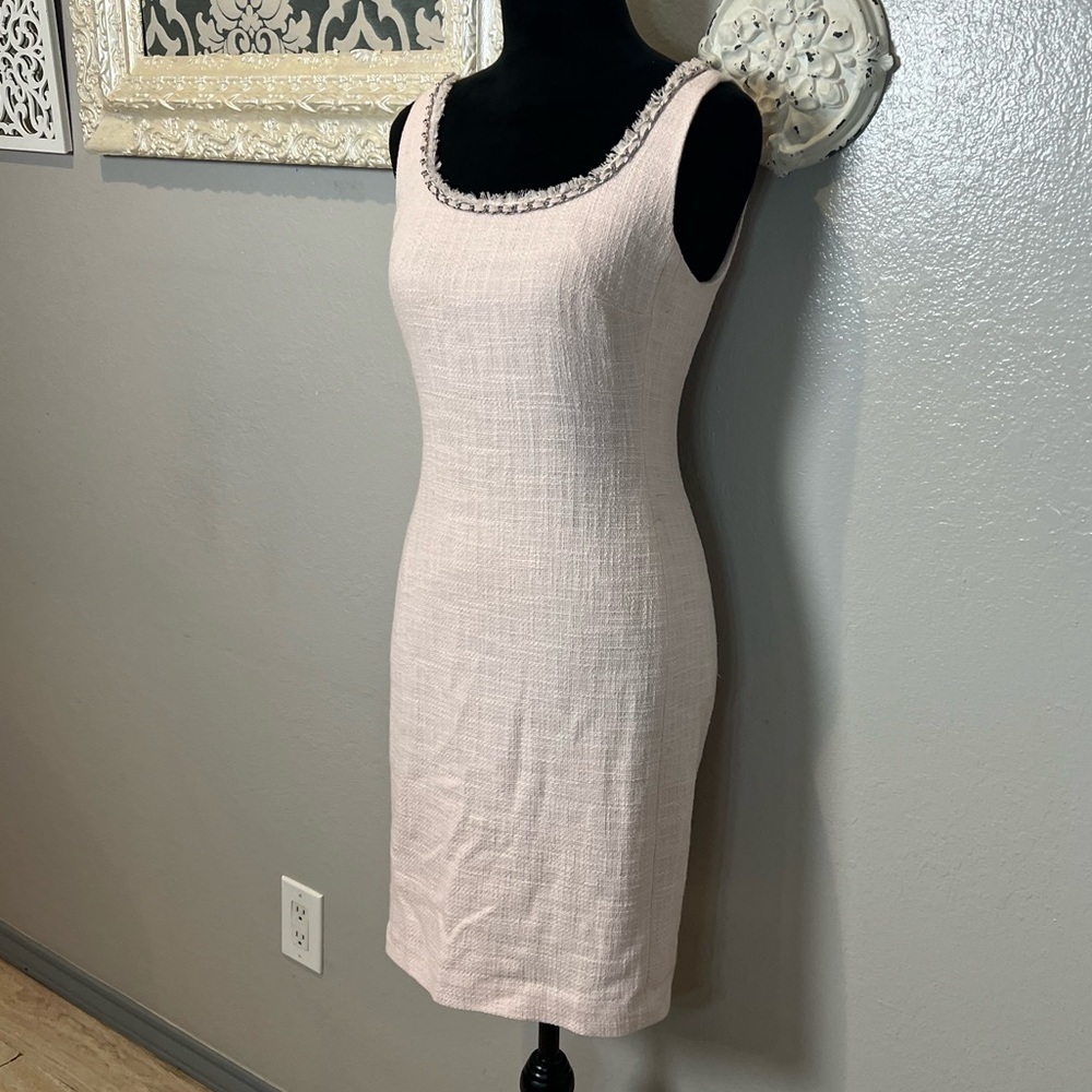 Karl Lagerfeld Blush Pink tweed shift dress - Picture 6 of 10